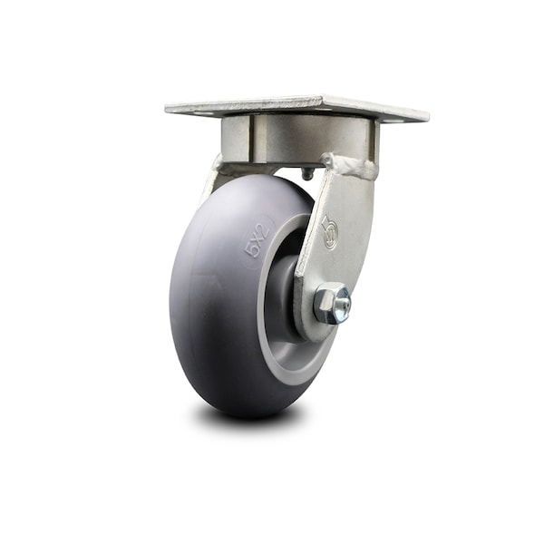 5 Inch Kingpinless Thermoplastic Rubber Wheel Swivel Top Plate Caster SCC